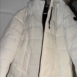 White Puffer Jacket with Hood
